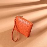 Women Vintage Crocodile Embossed Zip Mini Wallet - Image 3