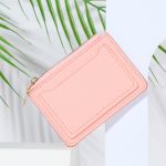 Women Fashion Simple Solid Color PU Zipper Wallet - Image 4