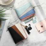 Wholesale Women Fashion Simple Color Block Tassel Pendant Zipper PU Wallet - Image 4