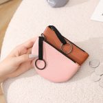 Women Fashion Solid Color Litchi Pattern Half-Round Zipper Wallet - Image 3