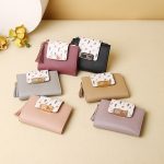 Wholesale Women Fashion Leaf Print Tassel Pendant Square Mini Wallet - Image 4