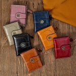 Wholesale Women Fashion Retro Solid Color Oil Leather Hollow-Out Multifunctional Zipper Wallet