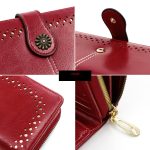 Wholesale Women Fashion Elegant Solid Color Oil Wax Leather Zipper Long Wallet - Image 3