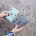 Wholesale Simple Solid Color 2-Fold Stud Buckle Wallet - Image 4