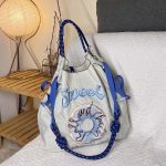 Wholesale Women Fashion Nylon Embroidered Large Capacity Canvas Shopping Bag - Image 4