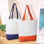 Wholesale Large Capacity Multicolor Stitching Canvas Tote Bag