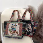 Wholesale Women Fashion Ethnic Embroidered Canvas Tote Bag - Image 4