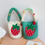 Wholesale Women Fashion Strawberry Embroidered Canvas Tote Bag - Image 3