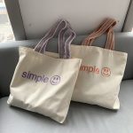 Wholesale Simple Embroidered Letters Large Capacity Canvas Bag - Image 3