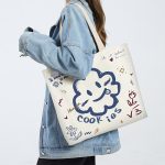 Women'S Fashion Graffiti Vintage Large Capacity Canvas Tote Bag - Image 3