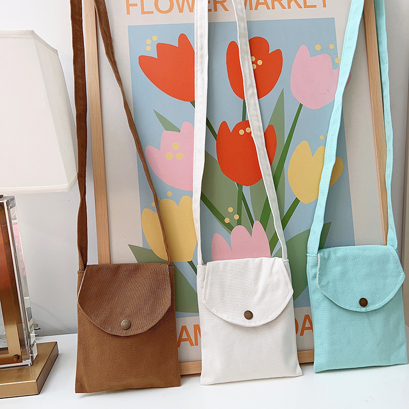 main_3-1365 Women Fashionable Simple Macaroon Solid Color Canvas Mini Crossbody Bag - Image 1