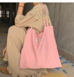 Wholesale Women Simple Large Capacity Letter Floral Print Canvas Tote Bag - Image 2