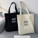Wholesale Women Fashionable Funny Expression Print Large Capacity Canvas Tote Bag - Image 3