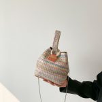 Wholesale Women Fashion Retro Multicolor Straw Bucket Bag - Image 3