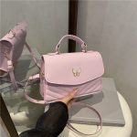 Wholesale Women Fashion Casual Solid Color Butterfly Clasp Small Square Crossbody Bag - Image 3