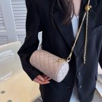 Wholesale Women Fashion Casual Solid Color Rhomboid Cylinder Chain Crossbody Bag - Image 4