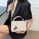 Wholesale Women Fashion Simple Solid Color Rhombic Chain Small Square Crossbody Bag - Image 2