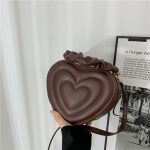 Wholesale Women Fashion Solid Color Heart-Shaped Zipper Mini Handle Crossbody Bag - Image 3