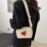 Wholesale Fashion Heart Print Wide Strap Crossbody Bag - Image 4