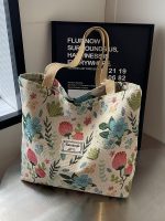 Wholesale Women Fashion Casual Large Capacity Floral Printed Canvas Tote Bag - Image 4