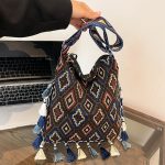 Wholesale Women Fashion Boho Printed Large Capacity Tassel Crossbody Bag - Image 5