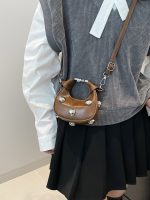 Women Fashion Casual Solid Color Rivet Crossbody Bag - Image 4