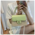 Wholesale Summer Straw Woven Women Flap Square Crossbody Bag - Image 4