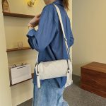 Women Fashion Solid Color Rhomboid Cylindrical Crossbody Bag - Image 4