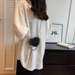 Wholesale Women Fashion Casual Solid Color Embossed Heart-Shaped Mini Crossbody Bag - Image 4