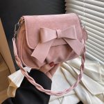 Wholesale Women Fashion Elegant Solid Color Pleated Bowknot Crossbody Bag