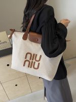 Wholesale Summer Women Fashion Casual Large Capacity Letter Canvas Tote Bag - Image 4