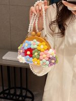 Wholesale Creative Woven Floral Pearl Chain Crossbody Bag - Image 5