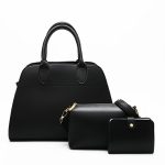 Wholesale Elegant And Elegant Solid Color Bag Large Capacity Handbag Three Piece Set - Image 5