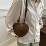 Women Fashion Casual Creative Heart Solid Color Crossbody Bag - Image 2