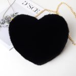 Wholesale Women Fashion Cute Heart Shaped Solid Color Plush Crossbody Bag - Image 4