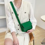 Wholesale Women Fashion Solid Color Square Flap Mini PU Crossbody Bag - Image 3