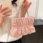 Wholesale Women Fashion Creased Cloud Bag Chain Crossbody Bag - Image 3