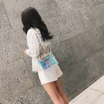 Women Creative Laser Design Cat Ears Shape Handle PVC Crossbody Bag - Image 4