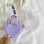 Wholesale Women Summer Fashion Jelly Color Heart Mini Chain Crossbody Bag - Image 4