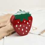 Wholesale Women Creative Fashion Cartoon Strawberry Chain Zipper Crossbody Bag