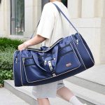 Men Leisure Sports Alphabet Foldable Large Capacity Nylon Duffle Bag - Image 3