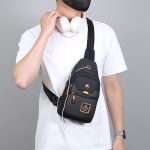 Men Fashion Casual Oxford Zipper Chest Bag - Image 5