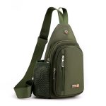 Wholesale Travel Sports Men Casual Zipper Design Solid Color Large Capacity Waist Shoulder Bag