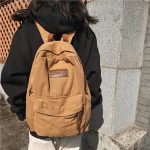 Wholesale Canvas Neutral Casual Design Solid Color Large Capacity Backpack - Image 3
