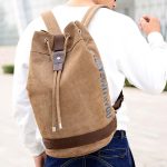 Wholesale Men Fashion Casual Commuter Letter Canvas Backpacks Bag