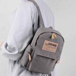 Men Leisure Sports Commuter Letter Canvas Backpacks Bag - Image 4