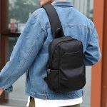 Men Casual Sports Commuter Solid Color Waist Chest Bag - Image 4
