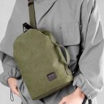 Men Leisure Sports Commuter Canvas Chest Bag - Image 4
