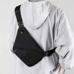 Men Casual Sports Solid Color Oxford Chest Bag - Image 3