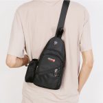 Wholesale Men Fashion Leisure Sports Commuter Canvas Chest Bag